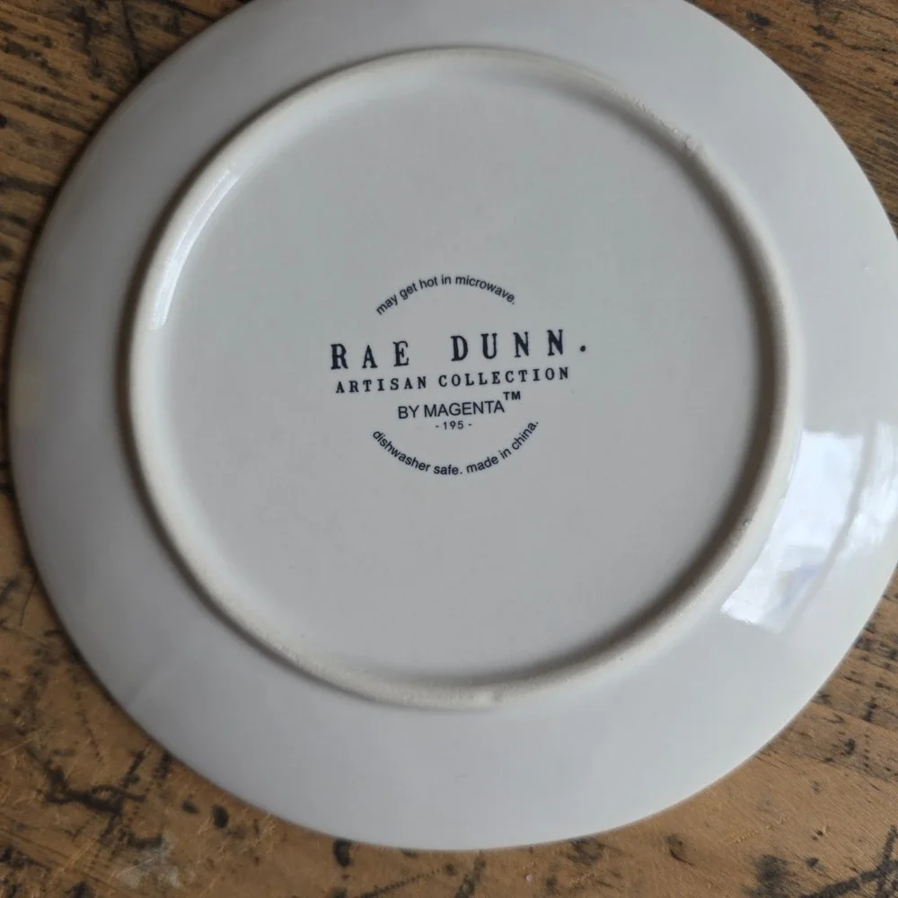 RAE DUNN Easter Appetizer Plates Set of 4 Bunny Chick Egg Carrot White‎ 6in Dish